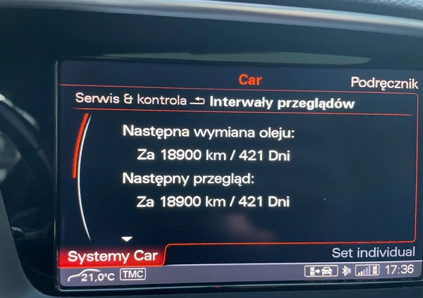 Audi SQ5 cena 118000 przebieg: 154500, rok produkcji 2015 z Warszawa małe 92